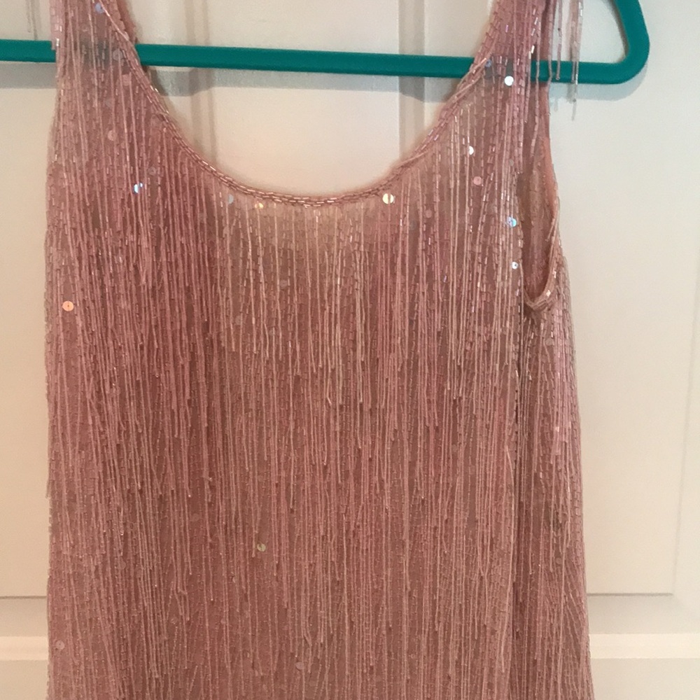 Pink Sequin Fringe Tank Top - Picture 7 of 8